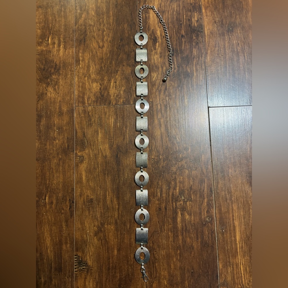 Silver Geometric Chain Belt